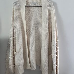 Madewell Cream Open-Front Cardigan
